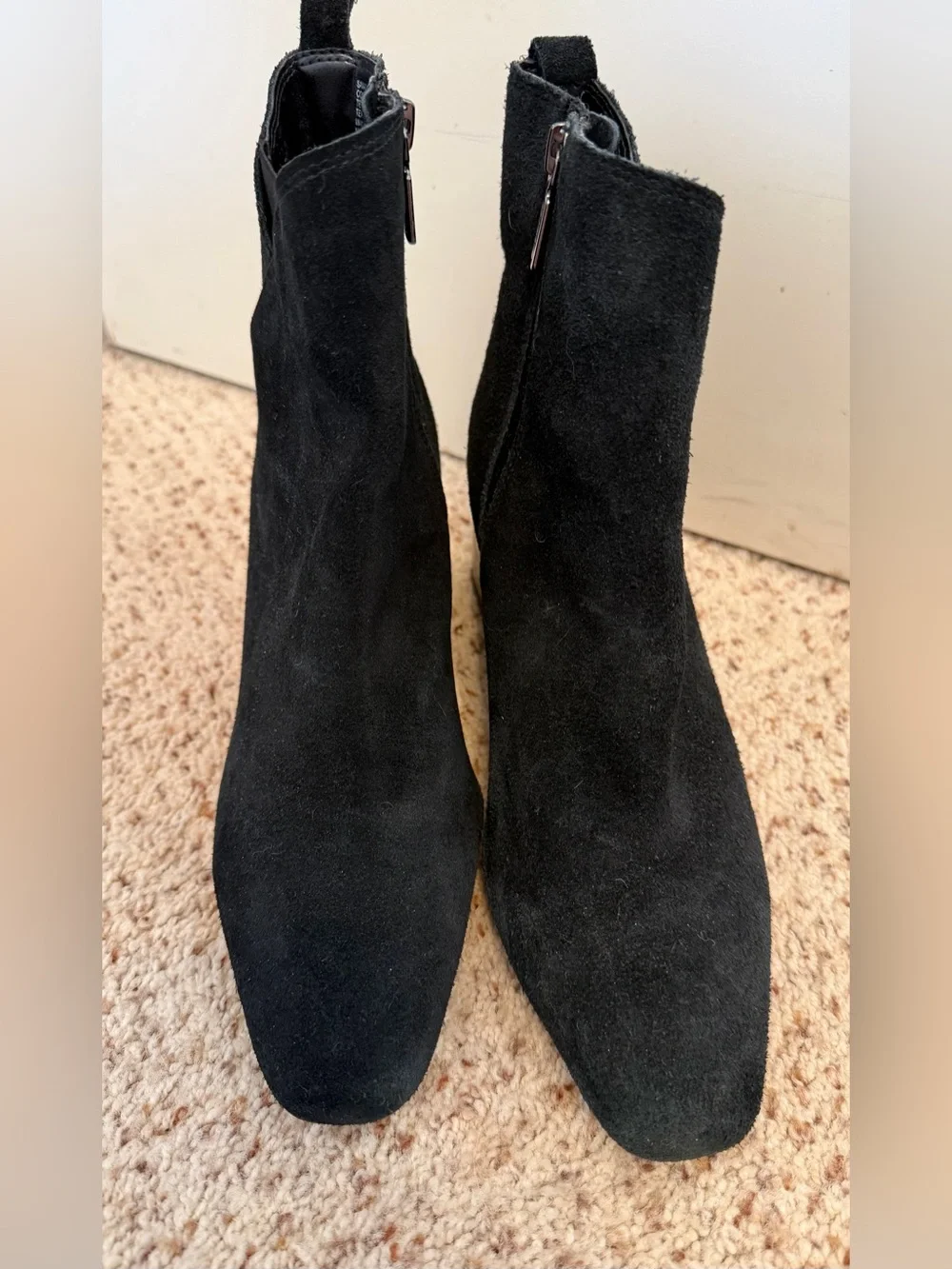 Blondo Waterproof Suede Block Heel Boots in Black, Size 8.5